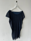 ISSEY MIYAKE - 2000s LAYERED LONGLINE TOP WITH SHEER MESH OVERLAY
