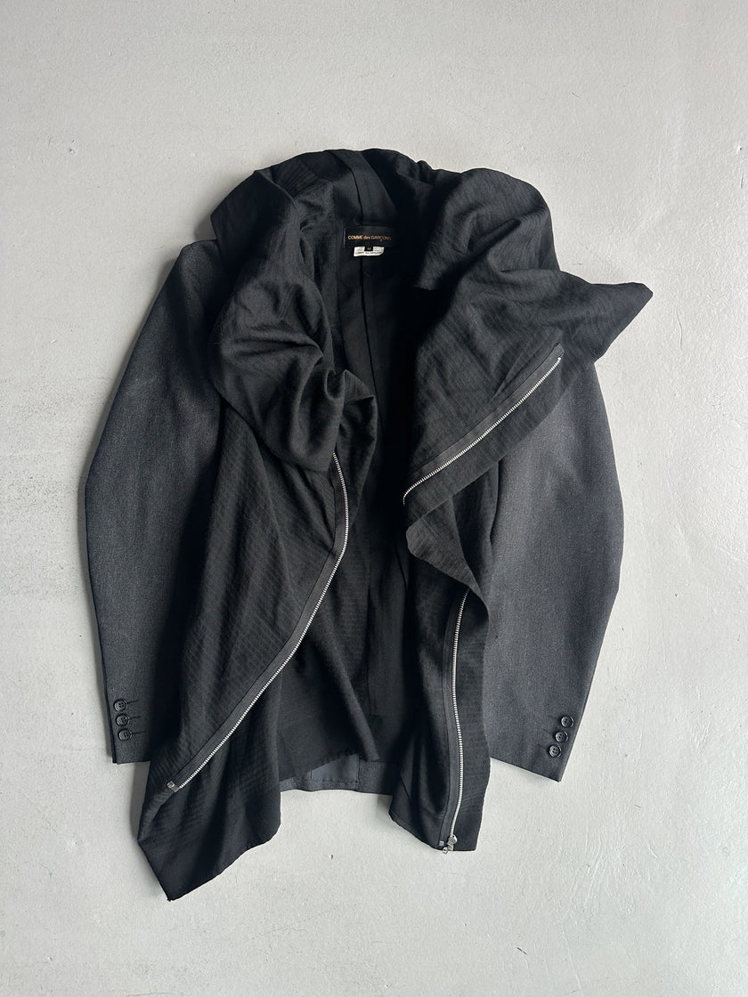 COMME DES GARÇONS - A/W 2003 ASYMMETRIC PANELED BLAZER WITH ZIP DETAIL