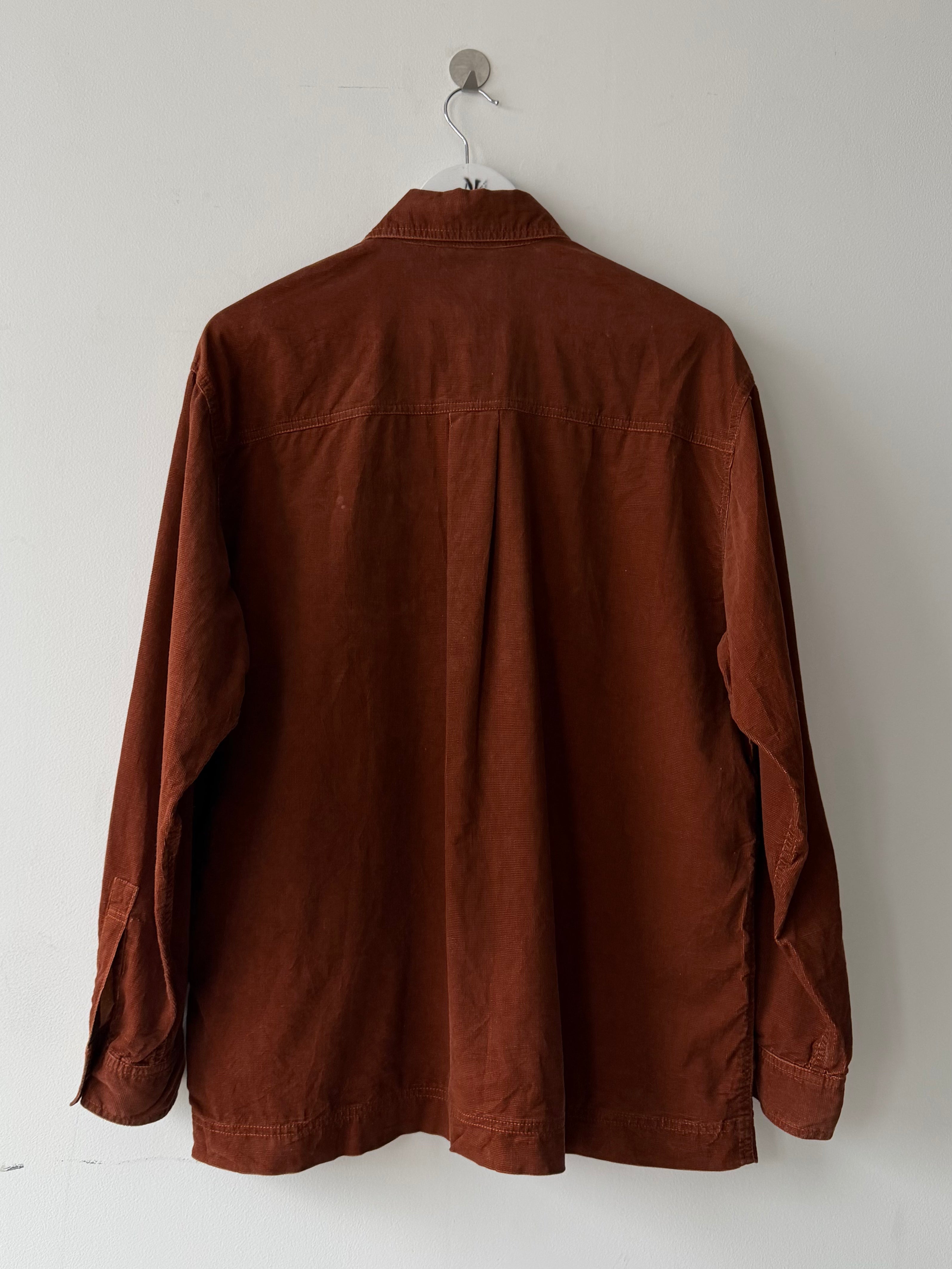 ISSEY MIYAKE HAI - 1980s CORDUROY SHIRT WITH DETACHABLE POUCH POCKETS