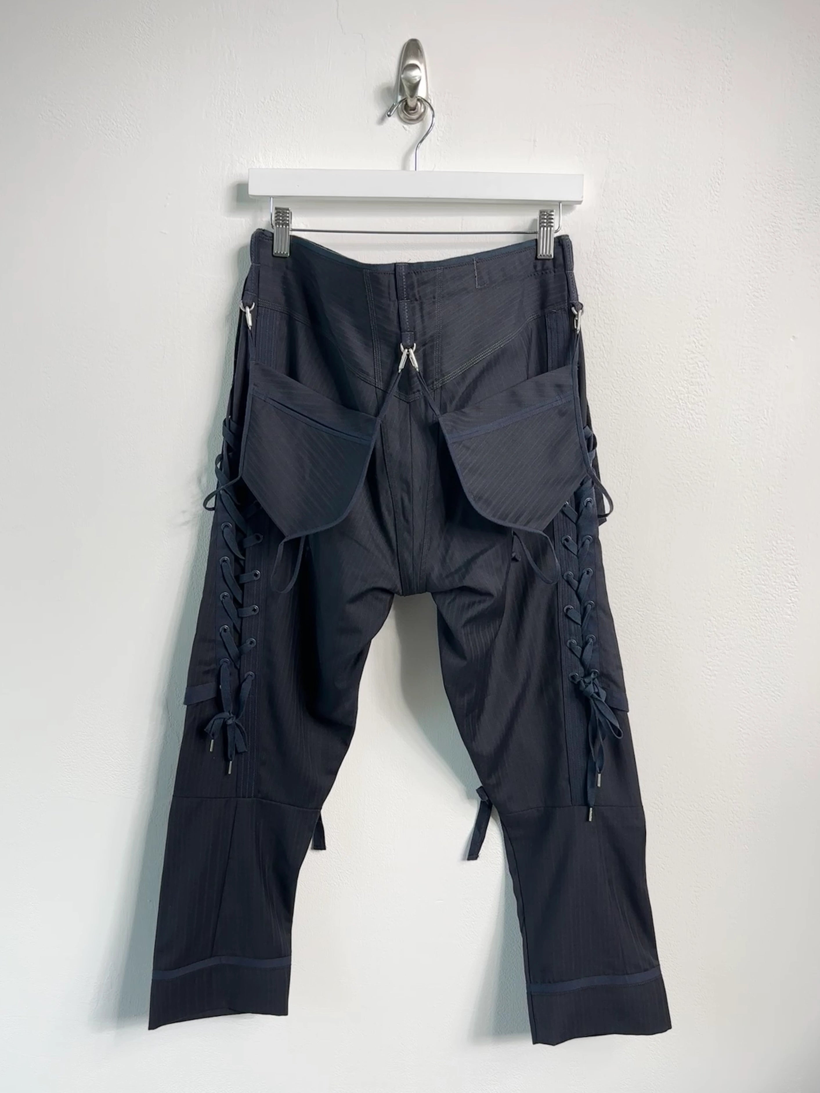 MARITHÉ + FRANÇOIS GIRBAUD - S/S 2009 PINSTRIPED CROPPED CARGO TROUSERS