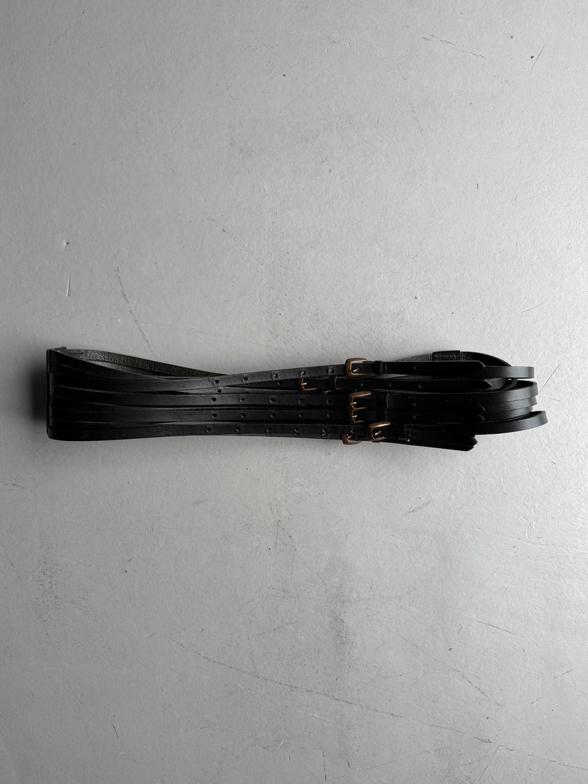 MOSCHINO - 1990s MULTI STRAP LEATHER BELT