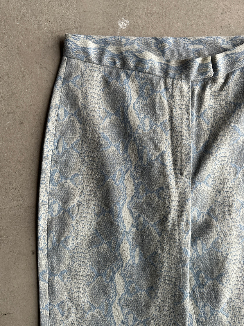 1990s SNAKE PRINT HIGH WAIST STRAIGHT FIT TROUSERS