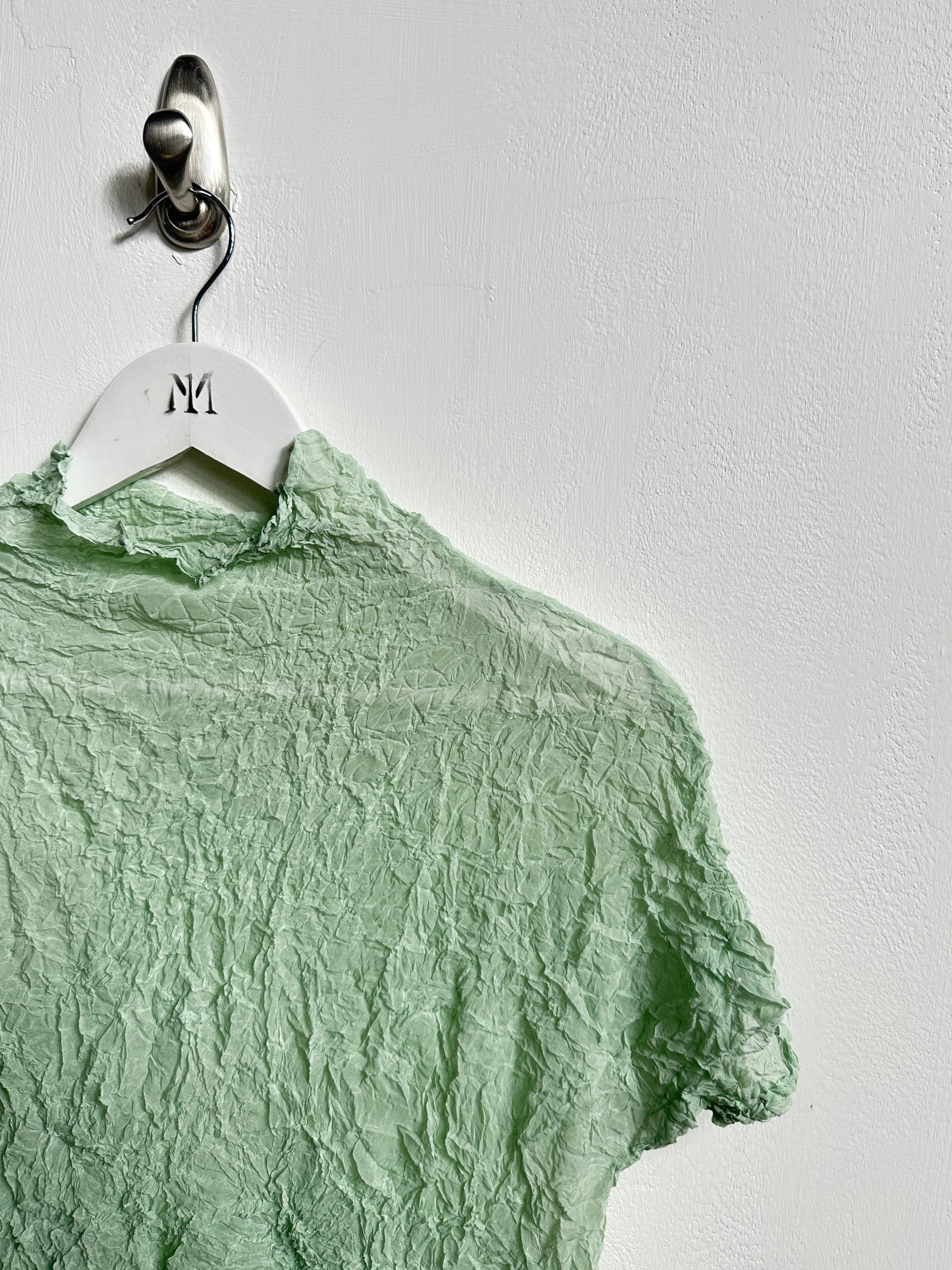 ISSEY MIYAKE PERMANENTE - S/S 1989 SHORT SLEEVE CRINKLED TOP