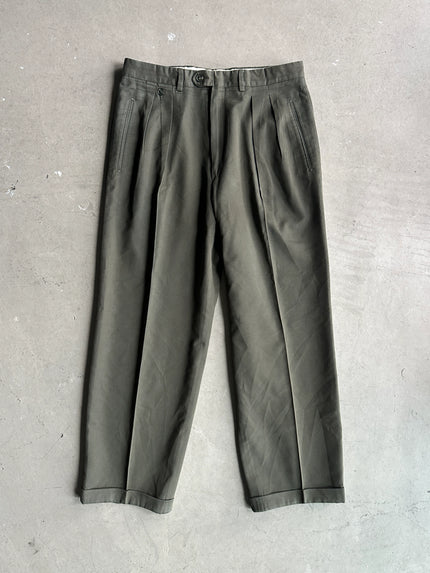 1980s FRONT PLEATS TAILORED TROUSERS WITH TURN UP HEMS