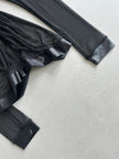 2000s ZIPPED MESH SHIRT WITH SATIN POINTED COLLAR