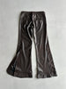 ARMANI JEANS - 2000s WIDE LEG DISTRESSED LEATHER TROUSERS