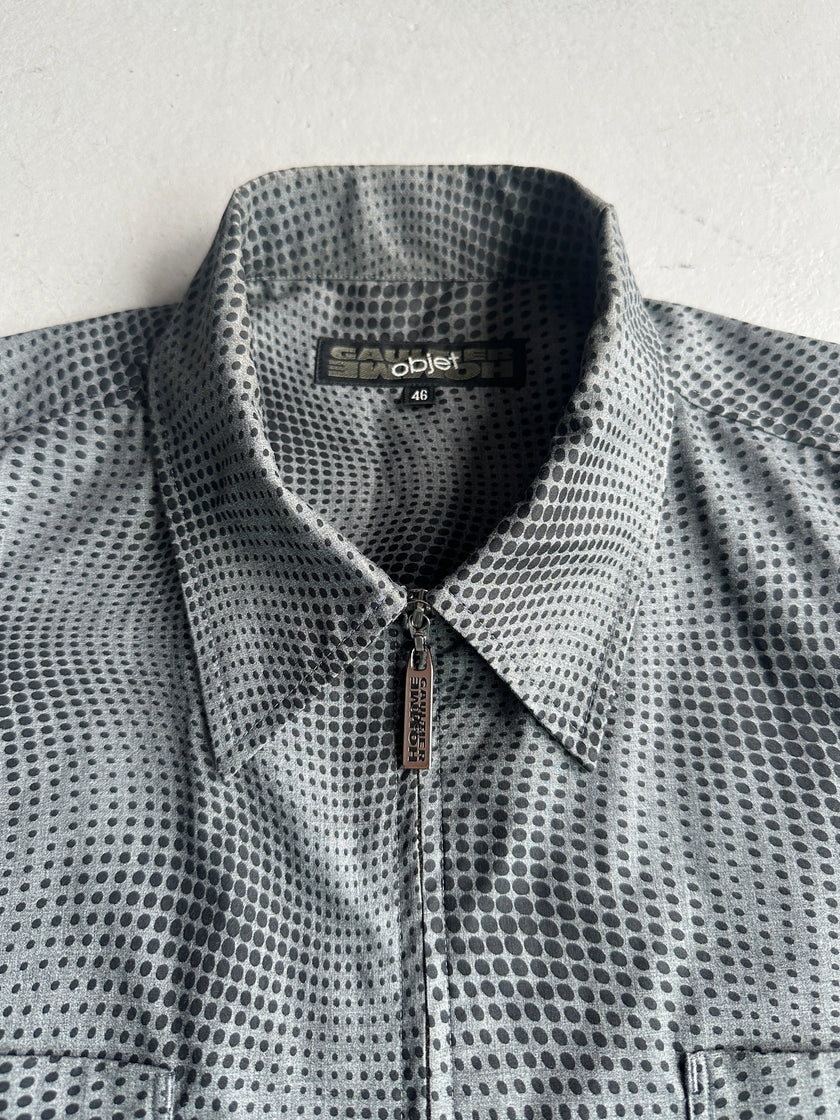 JEAN PAUL GAULTIER OBJET - 1990s CYBER DOTS SURREALIST ZIPPED SHIRT