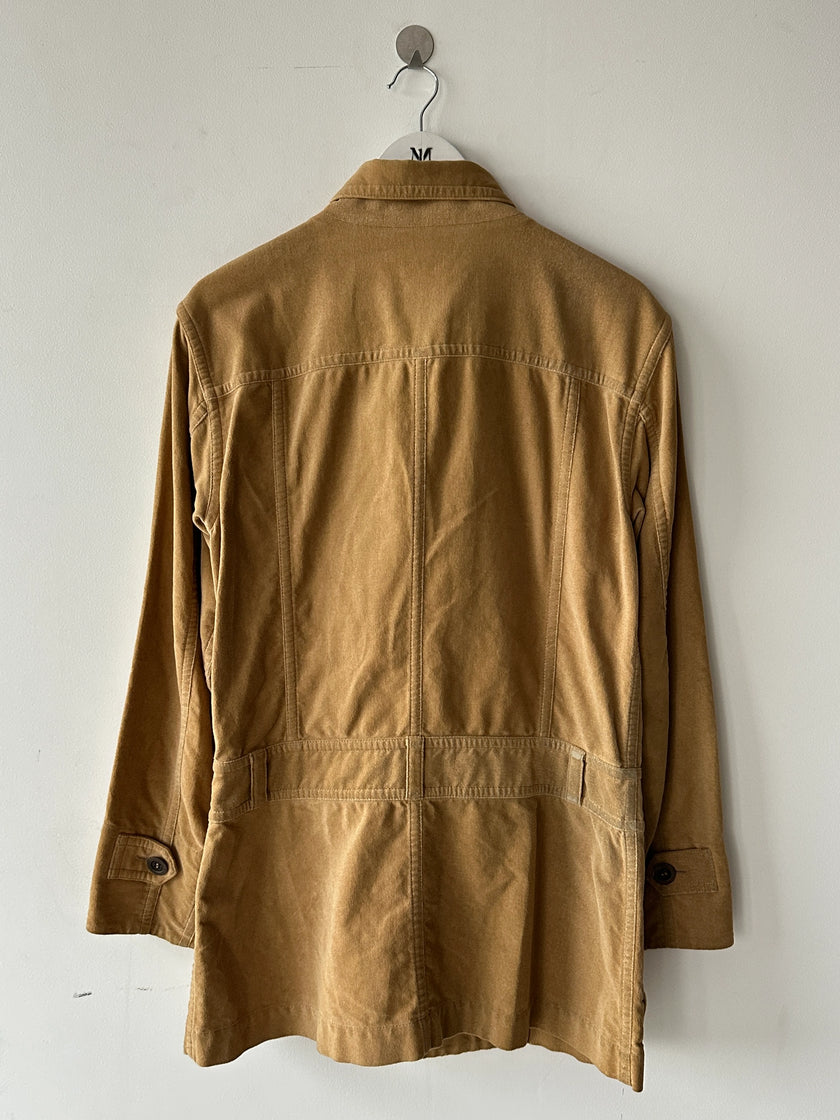 ISSEY MIYAKE WINDCOAT - 1980s ASYMMETRIC ZIP JACKET WITH MINI SKIRT LIKE PANEL