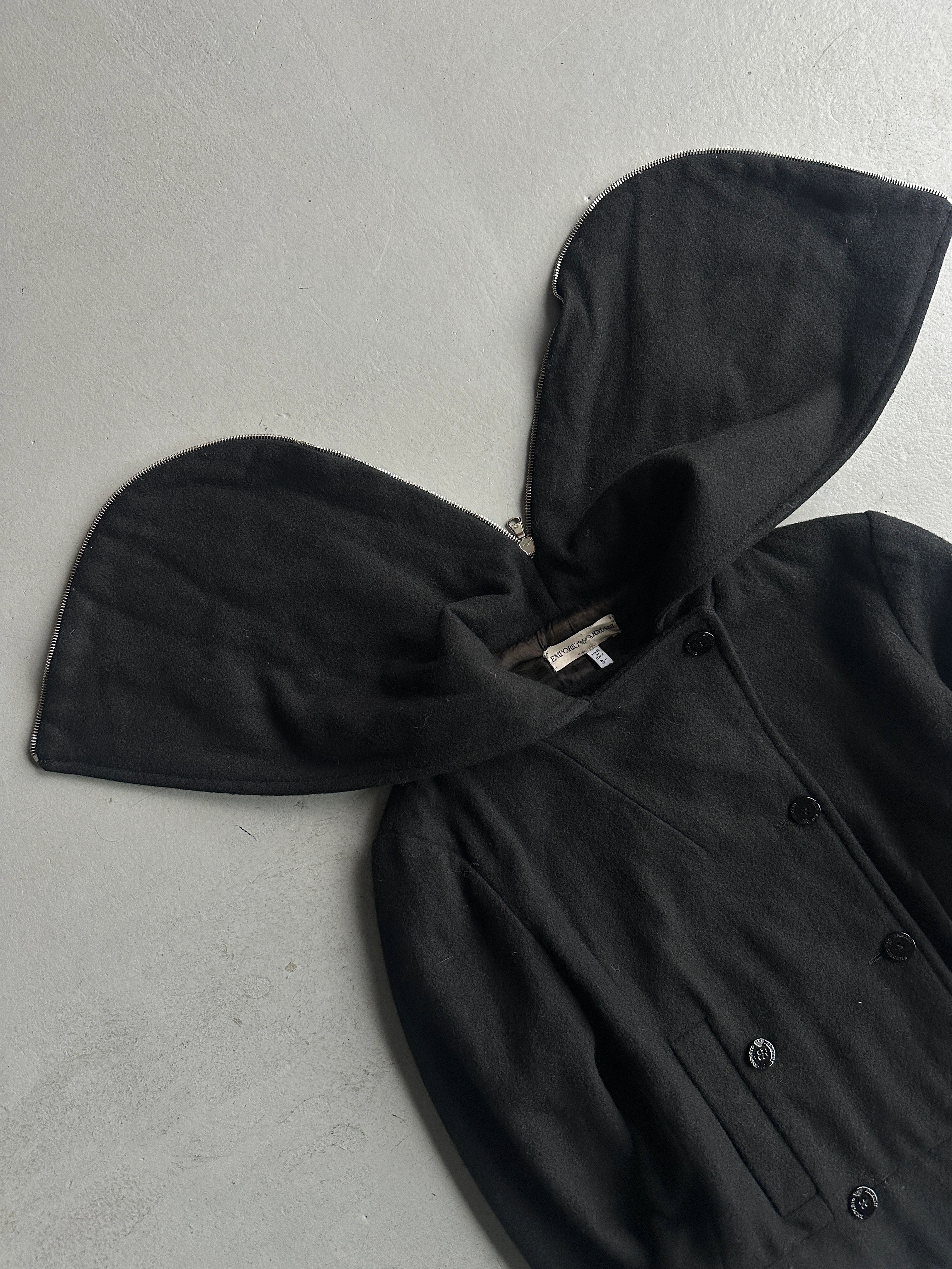 EMPORIO ARMANI - early 2000s FISHTAIL HOOD WOOL JACKET