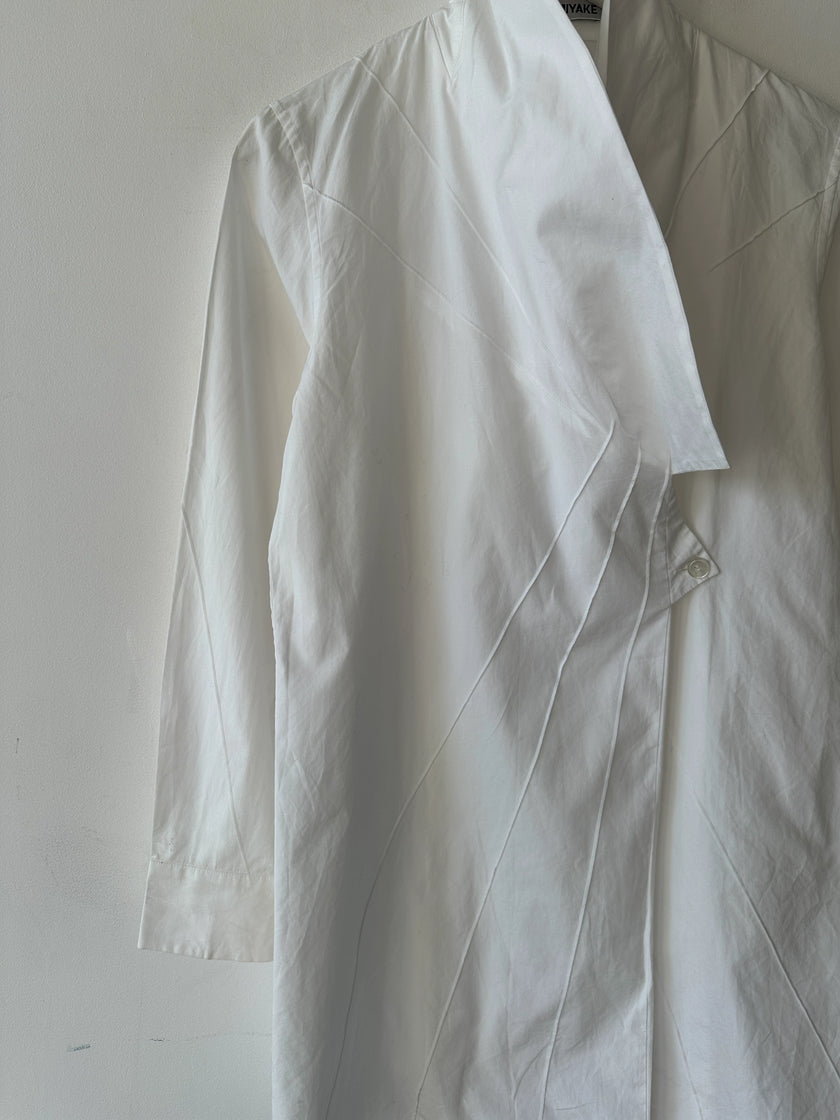 ISSEY MIYAKE - F/W 2009 LONG TUNIC SHIRT WITH SHAWL COLLAR