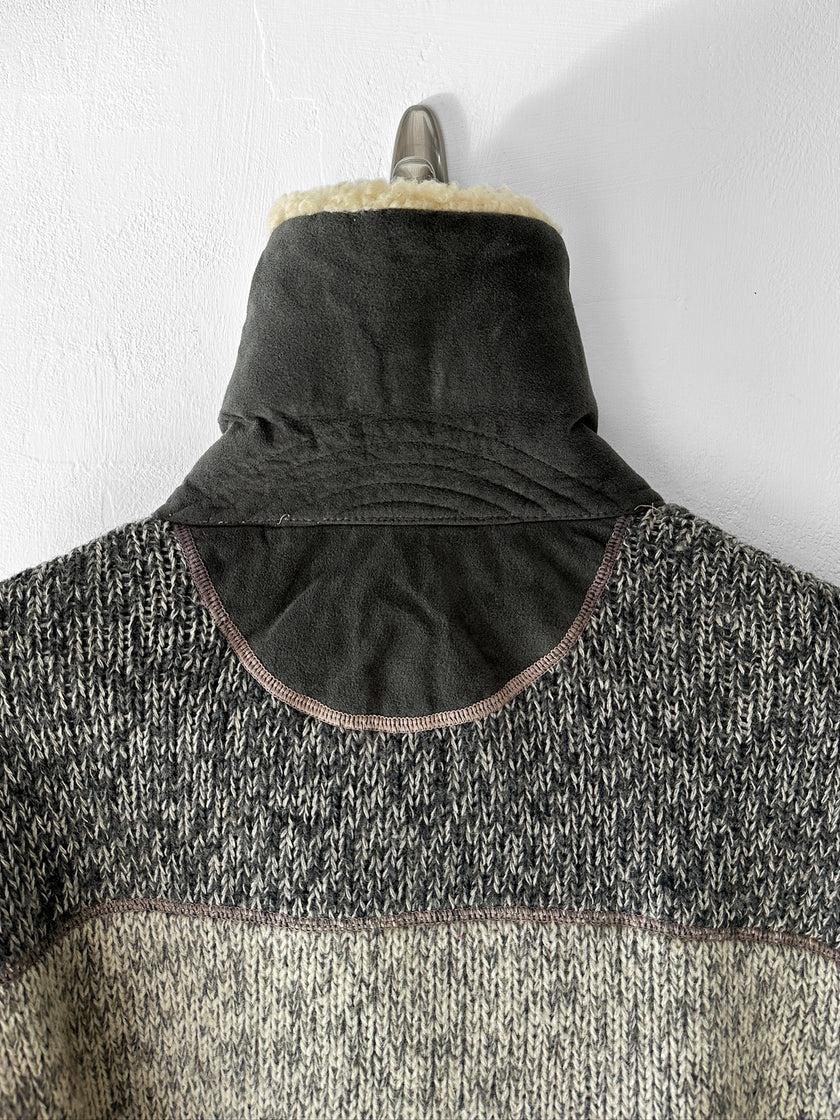 ICEBERG BY J.C. DE CASTELBAJAC - 1980s WOOL BOMBER JACKET WITH SHEARLING COLLAR