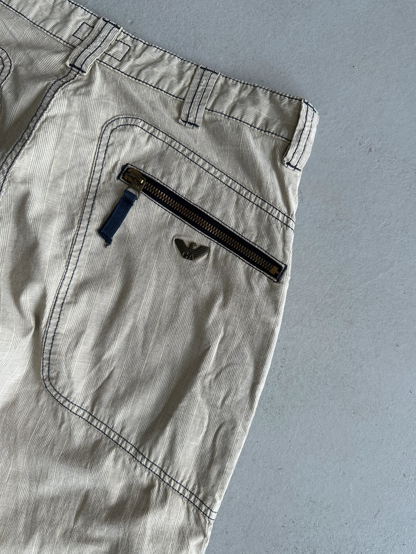 ARMANI JEANS - 1990s CONTRAST STITCHING REGULAR FIT TROUSERS