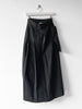 ISSEY MIYAKE HAI - 1980s PLEATED PINSTRIPED MAXI WOOL SKIRT WITH OVERSIZED POCKET