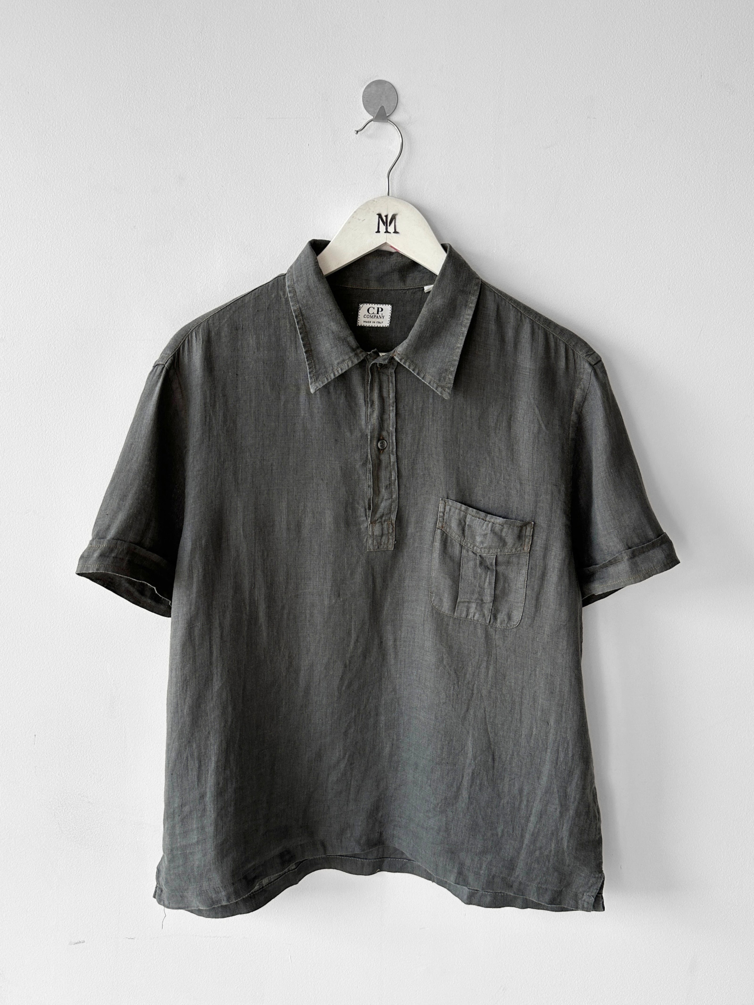 C.P. COMPANY - 1990s LINEN POLO T-SHIRT