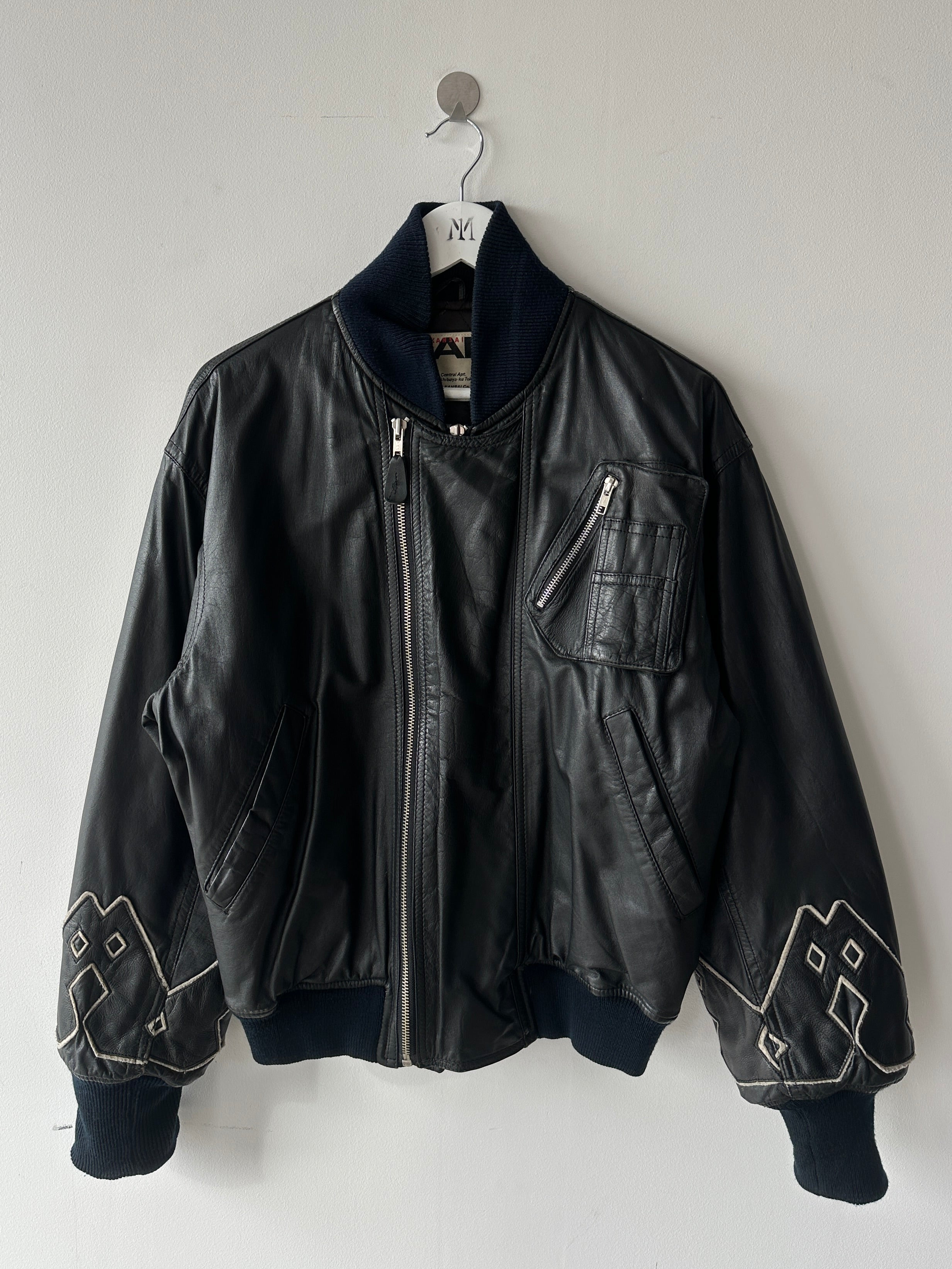 KANSAI YAMAMOTO - 1990s LEATHER BOMBER JACKET