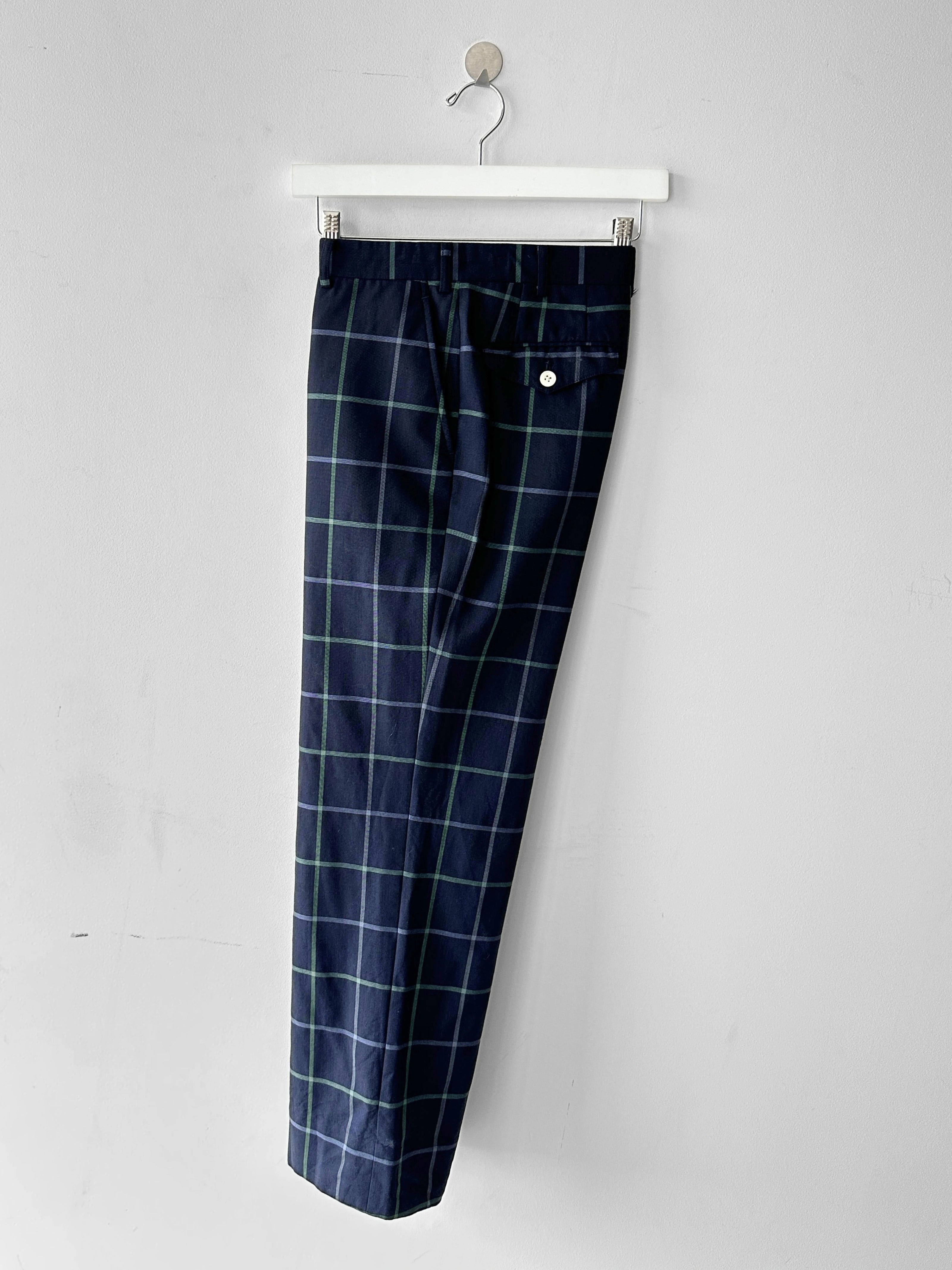 BURBERRYS - 1980s RELAXED FIT CHECKED TROUSERS