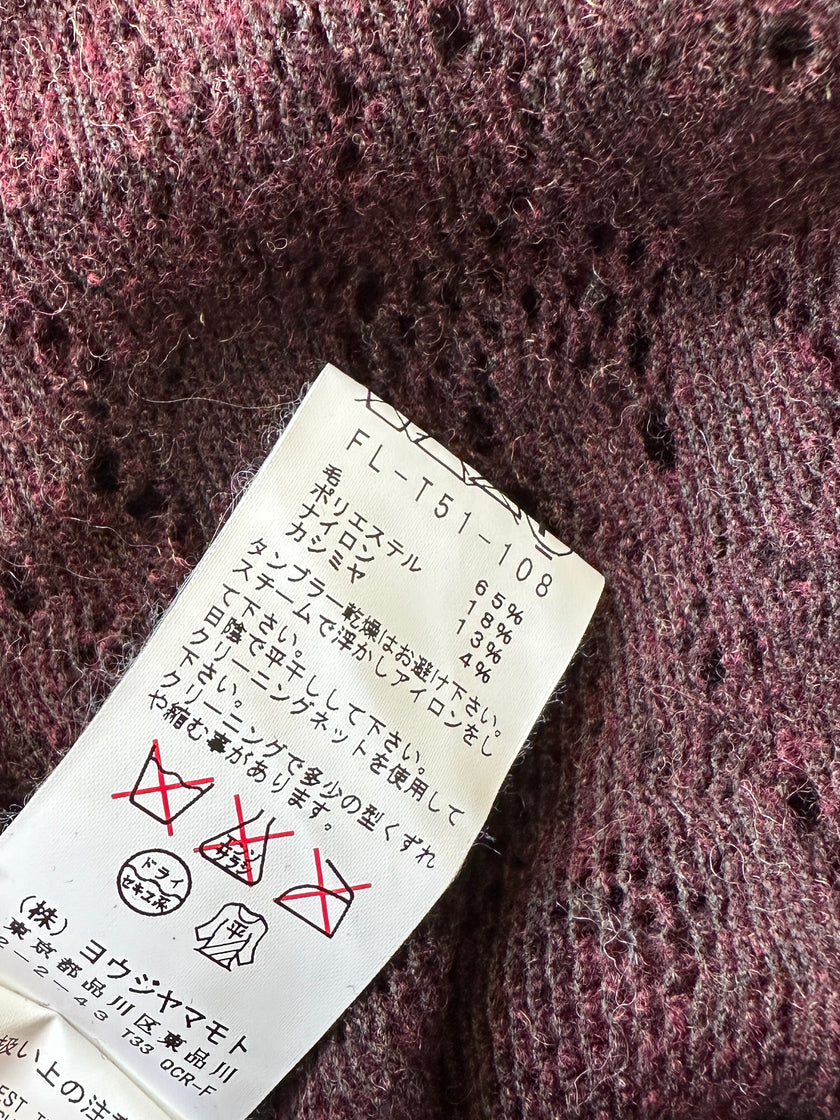 YOHJI YAMAMOTO - 2000s ASYMMETRICAL WOOL MESH TOP