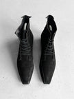 CLAUDE MONTANA X STEPHANE KÉLIAN - 1980s ARCHITECTURAL LACE UP SHOES