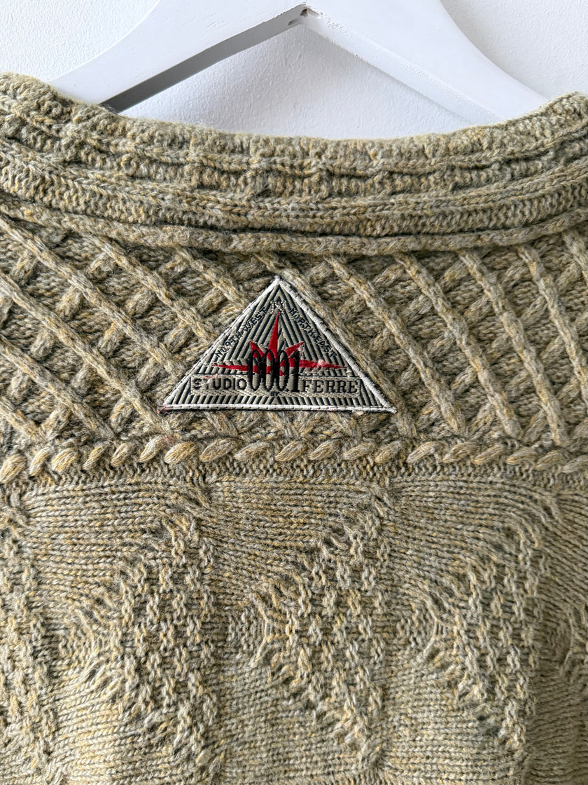 GIANFRANCO FERRÉ STUDIO 001 - 1990s CHUNKY KNIT OVERSIZED JUMPER