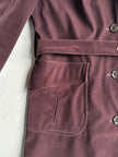 KATHARINE HAMNETT - 1990s VELVET BELTED TRENCH COAT