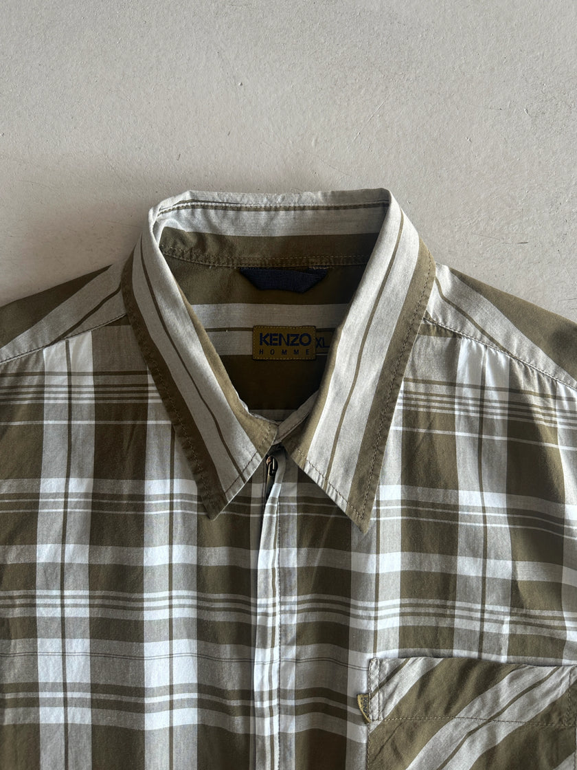 KENZO - 1990s ZIPPED HALF SLEEVE SHIRT