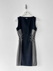 JOHN RICHMOND - 2000s PANELLED DRESS WITH LACING DETAILS AT WAIST