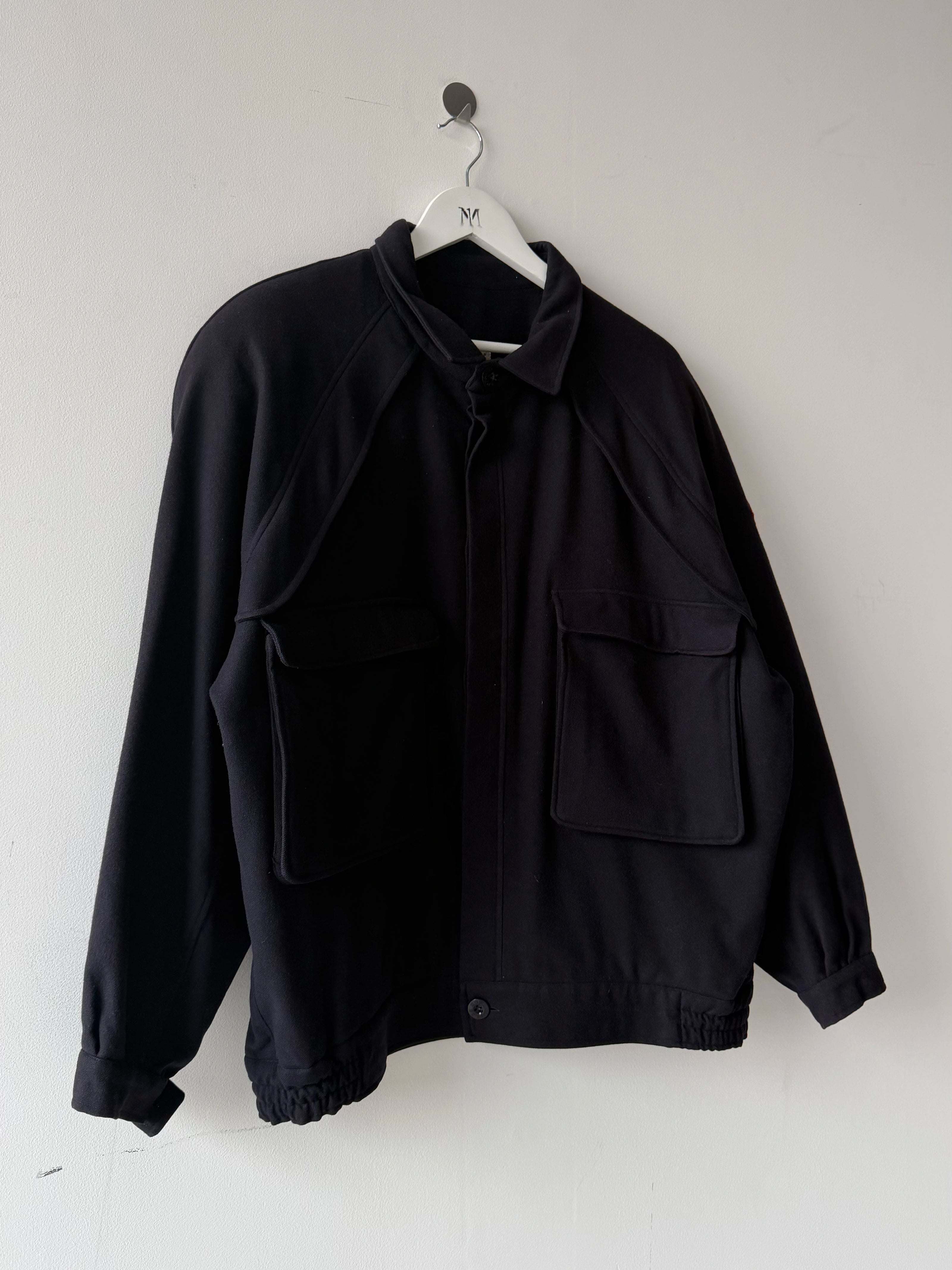 LES COPAINS - 1980s PANELED BOMBER JACKET WITH PATCH POCKETS AT CHEST