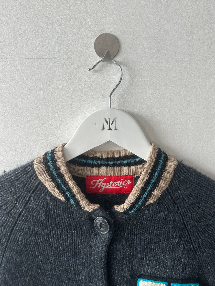 HYSTERIC GLAMOUR  - 2000s CHUNKY KNIT VARSITY CARDIGAN