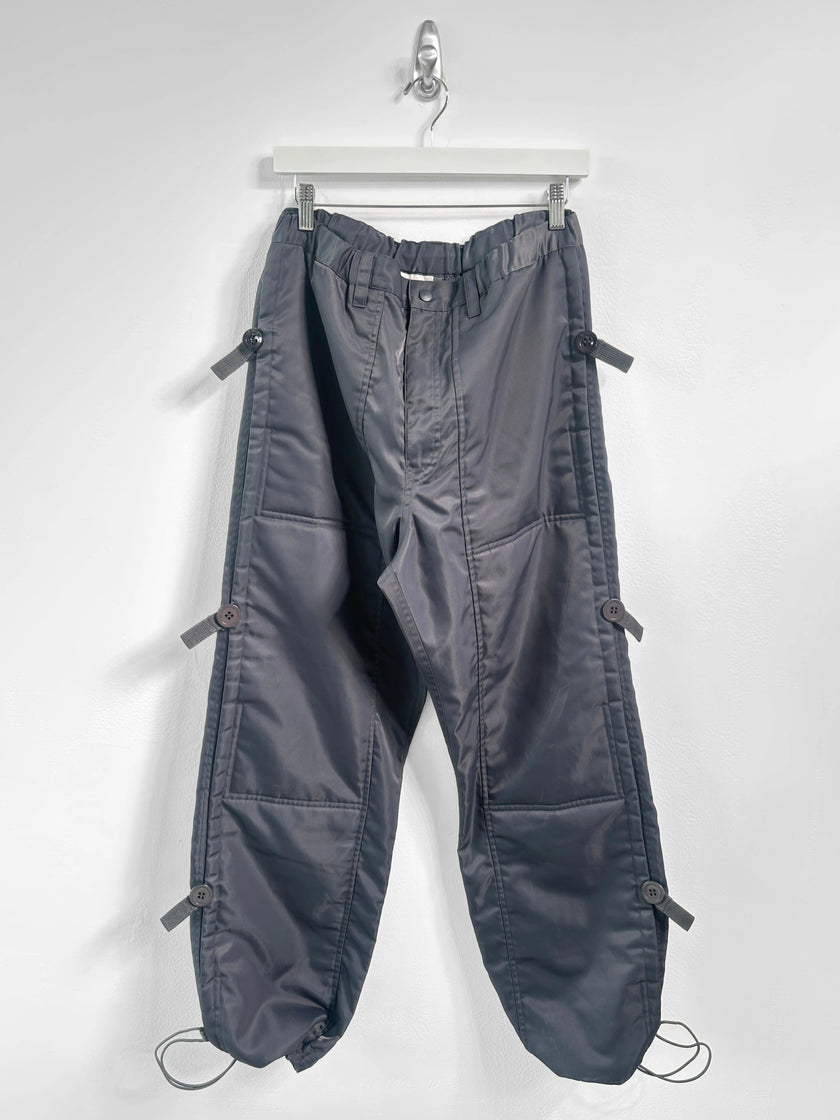 FINAL HOME - early 2000s TECHNICAL TROUSERS WITH SIDE BUTTON DETAILS