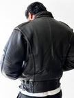ITALIAN LABEL 1980s HEAVY LEATHER BOMBER JACKET