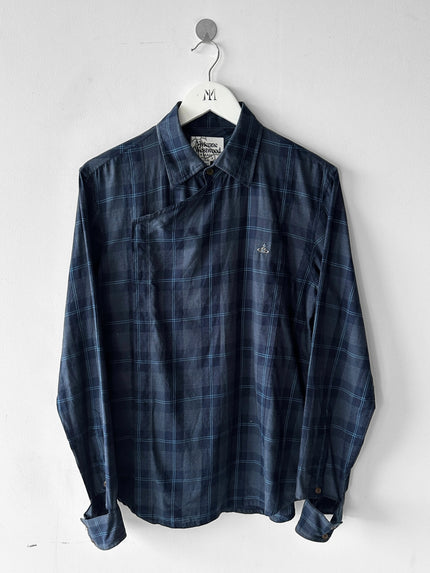 VIVIENNE WESTWOOD - 2000s PLAID SHIRT WITH ASYMMETRICAL PANEL