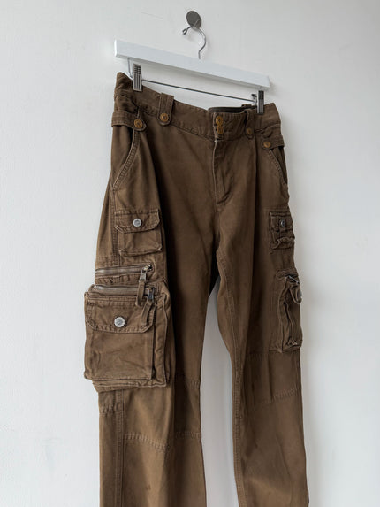 CERRUTI 1881 - 1980s DISTRESSED CARGO TROUSERS