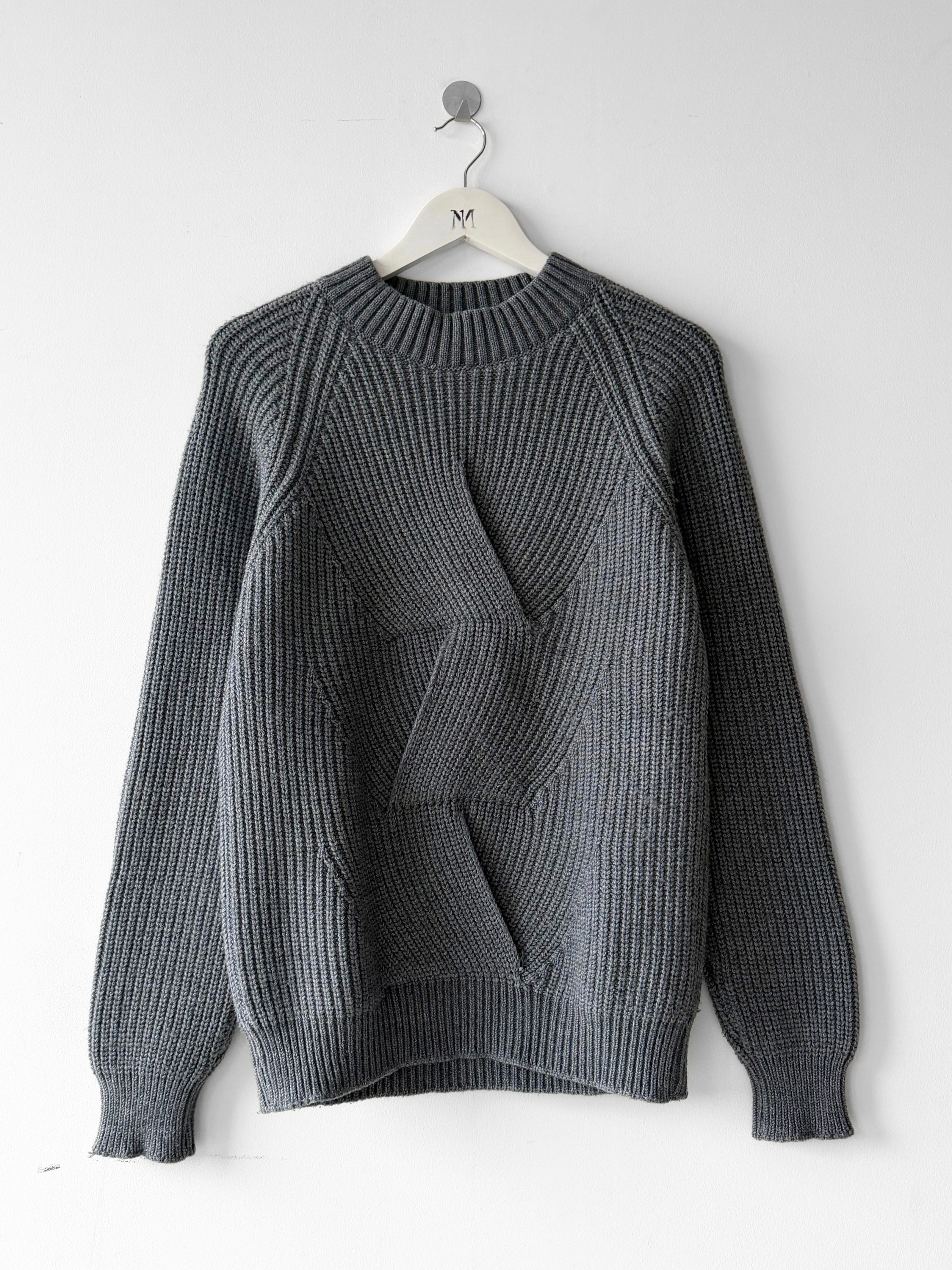 DANIELE ALESSANDRINI - early 2000s WRAP FRONT HEAVY KINT CREW NECK JUMPER