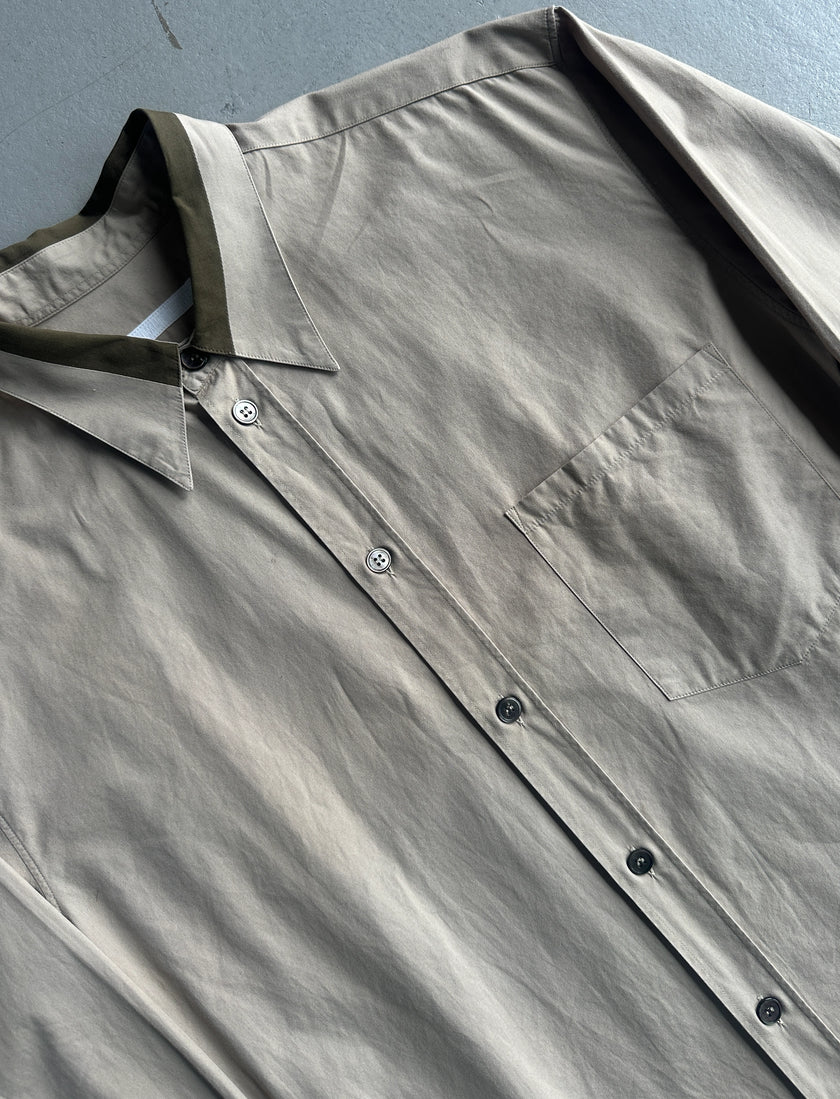 HELMUT LANG - S/S 1996 CONTRASTING COLLAR LONG SLEEVE SHIRT