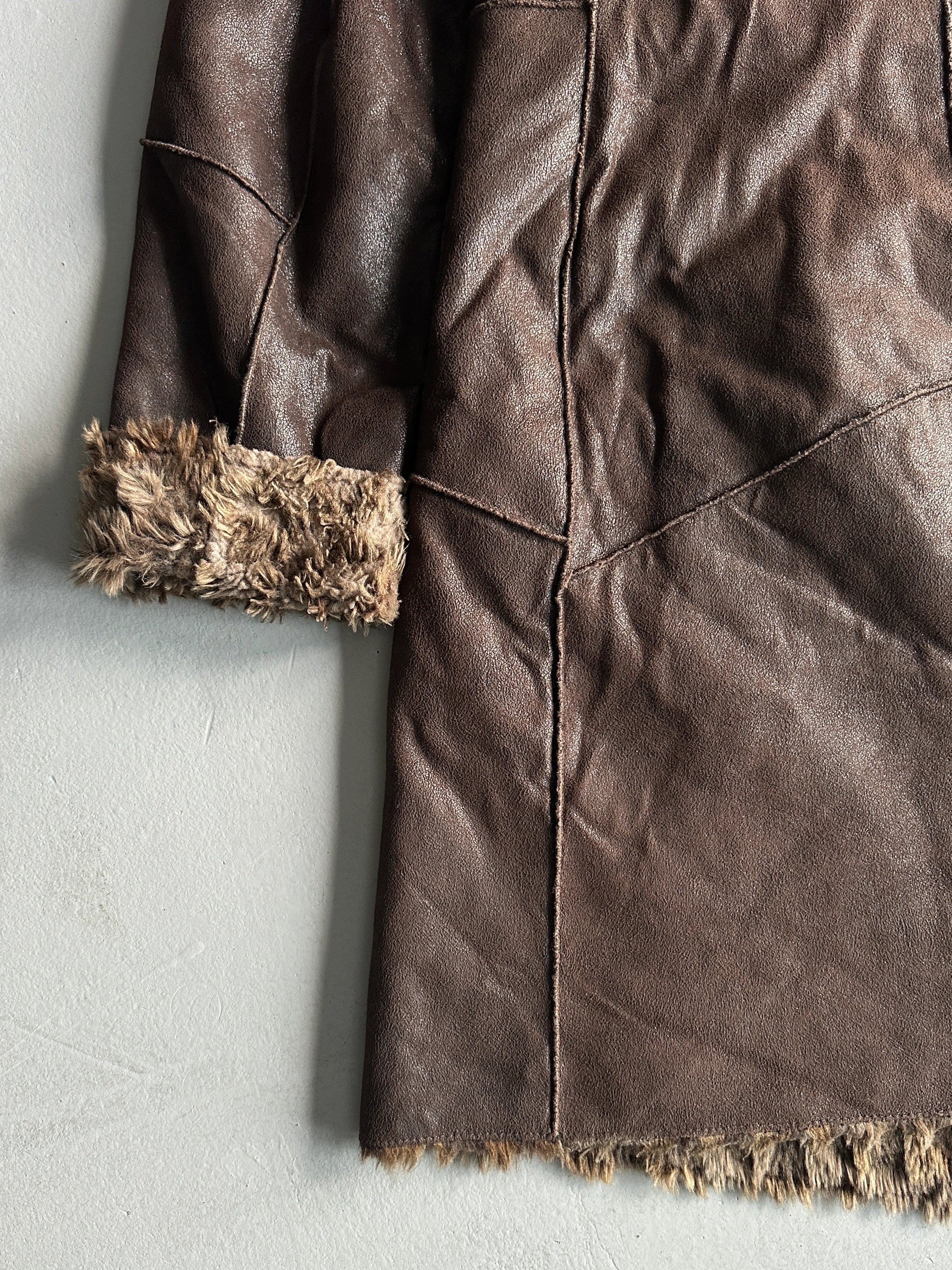 ARMANI JEANS  - 1990s FAUX LONG SHEARLING JACKET