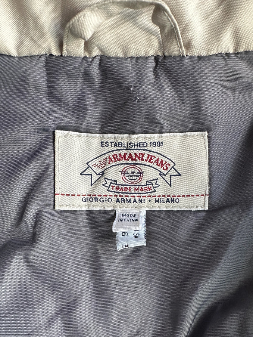 ARMANI JEANS - 1990s ZIPPED SLEEVE FUNNEL NECK JACKET