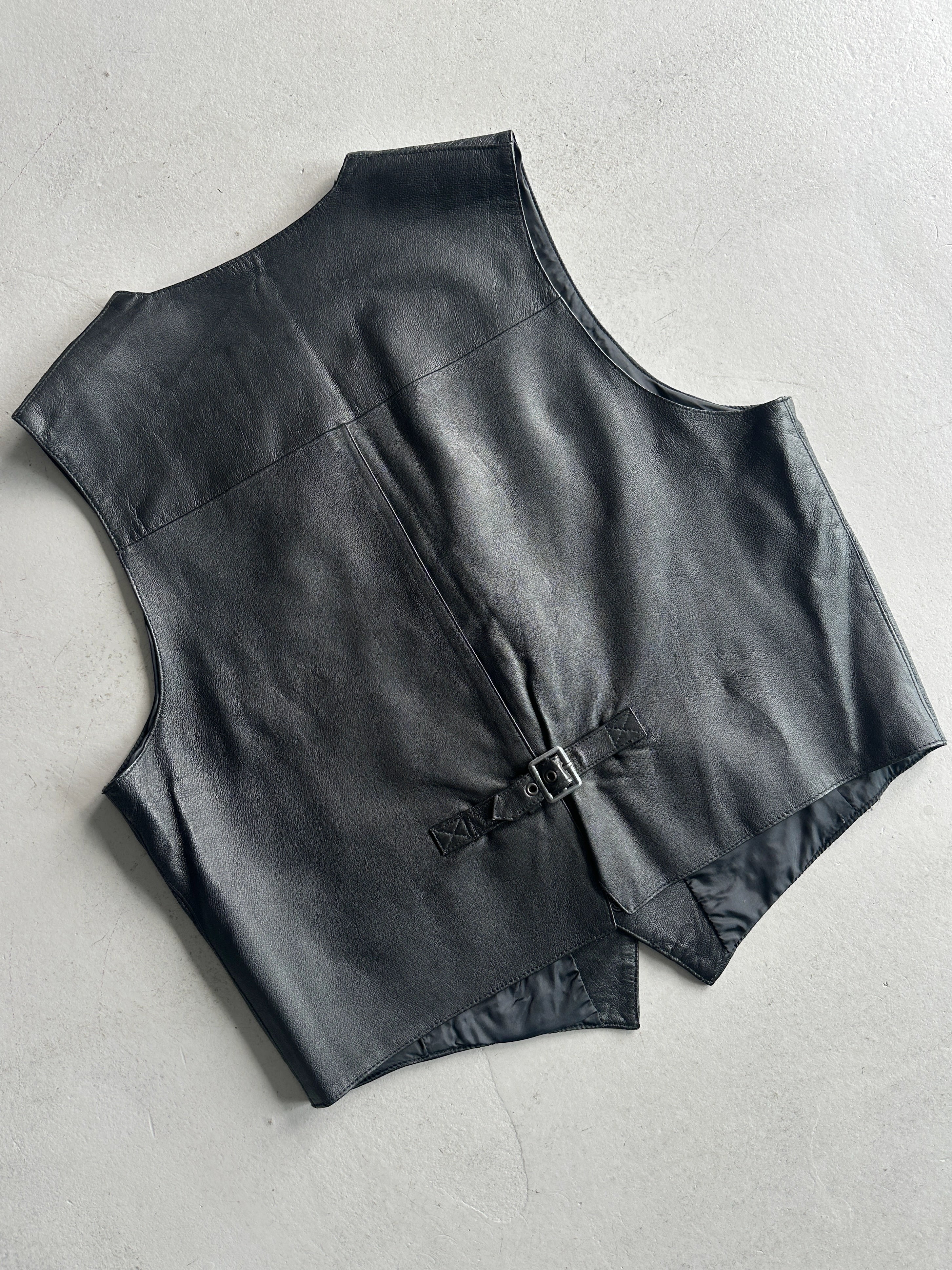 1980s LEATHER VEST GILET