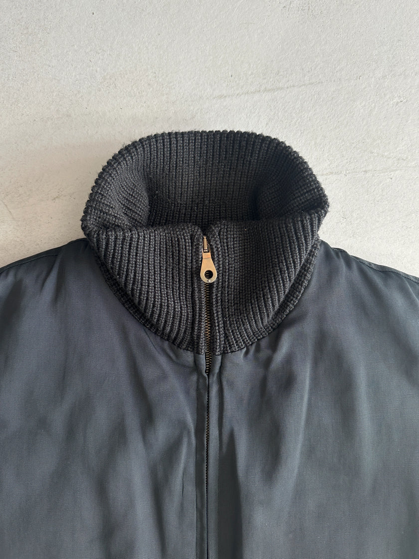 GIORGIO ARMANI - 1990s RIBBED HIGH NECK TWO WAY ZIP JACKET