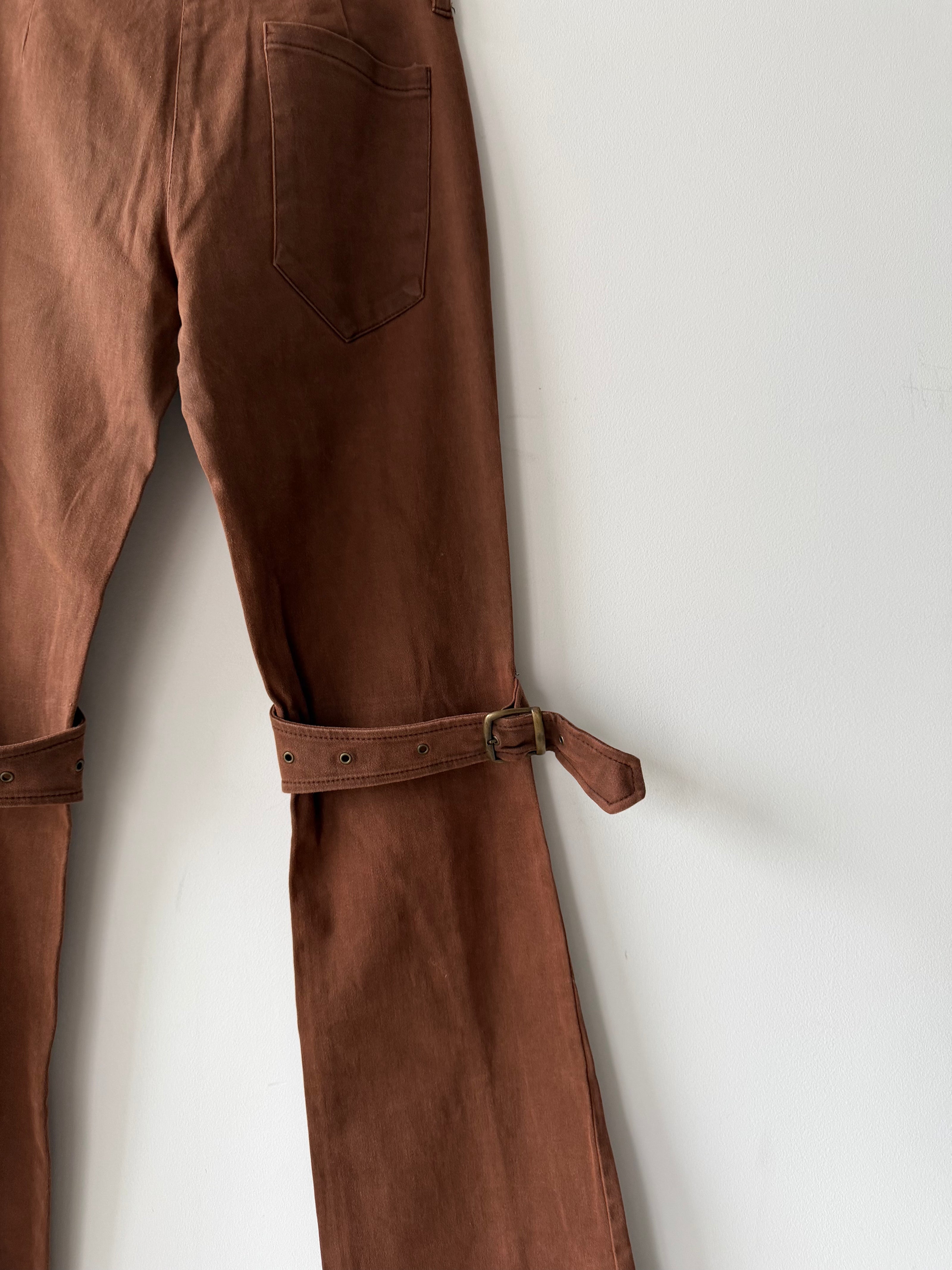 ANDREW MACKENZIE - early 2000s FLARED LEG BONDAGE TROUSERS