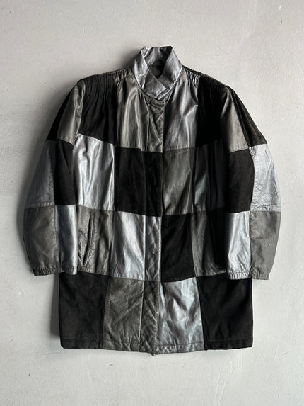 LA MATTA - 1980s PATCHWORK LEATHER AND SUEDE JACKET