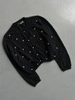 MOSCHINO - 2000s CROP FIT WOOL CARDIGAN WITH PEARL EMBELLISHMENTS FRONT