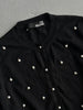 MOSCHINO - 2000s CROP FIT WOOL CARDIGAN WITH PEARL EMBELLISHMENTS FRONT