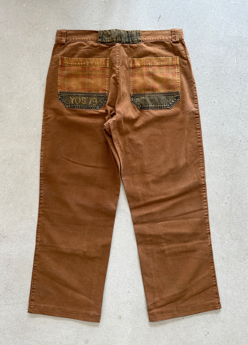 1980s SANDBLASTED JEANS WITH CONTRASTING POCKETS