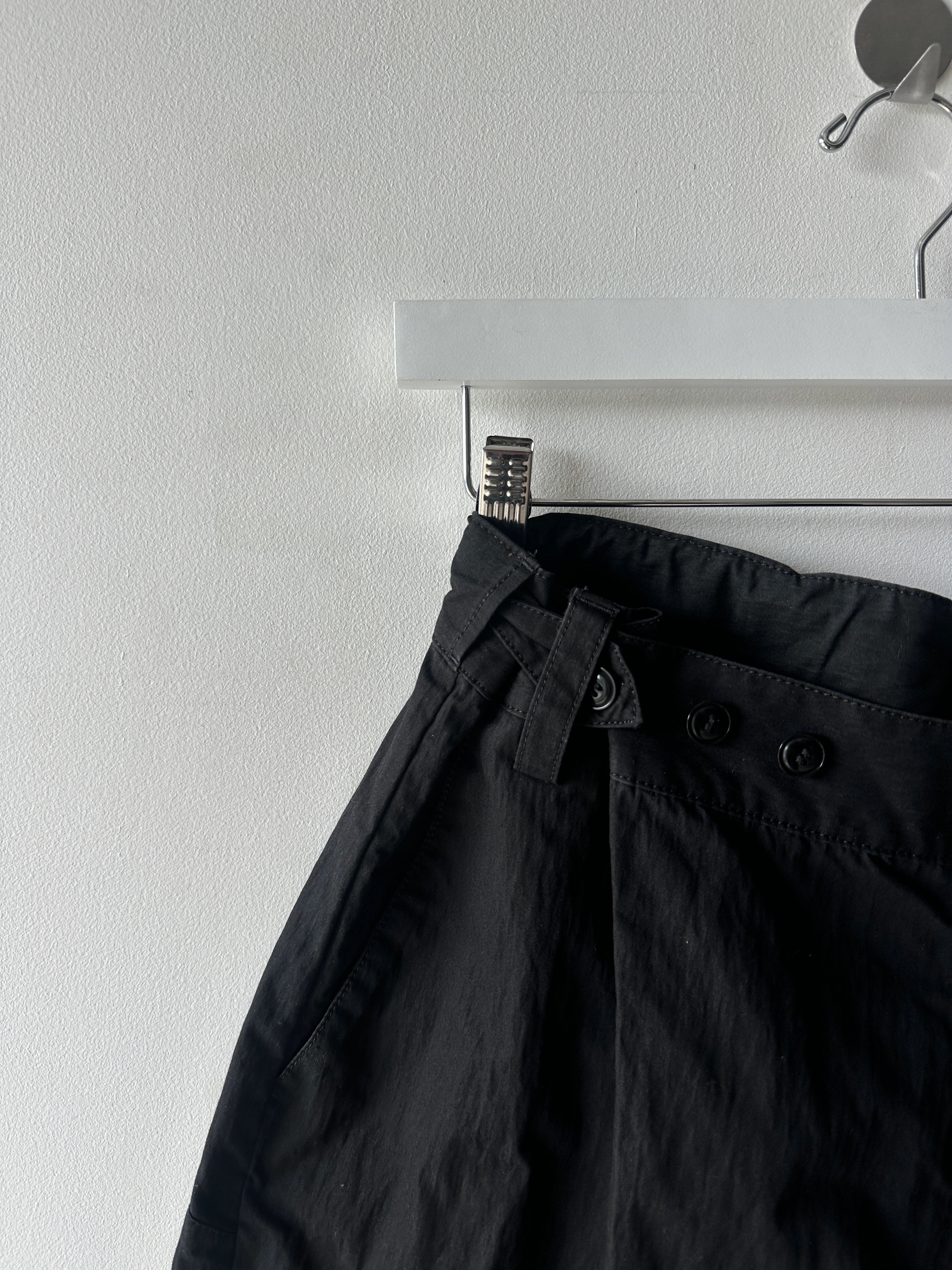 YOHJI YAMAMOTO Y'S - early 2000s MULTI BUTTON WAISTBAND CURVED TROUSERS