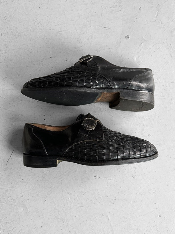 BALLY - 1980s WOVEN MONK STRAP SHOES