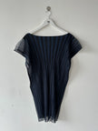 ISSEY MIYAKE - 2000s LAYERED LONGLINE TOP WITH SHEER MESH OVERLAY