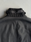 DANIELE ALESSANDRINI - 2000s RIBBED KNIT BELTED NECK COLLAR TECHNICAL JACKET WITH ASYMMETRICAL ZIP FRONT