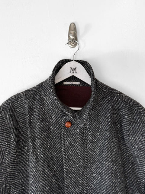 VALENTINO - 1980s BOXY FIT HERRINGBONE BOMBER JACKET