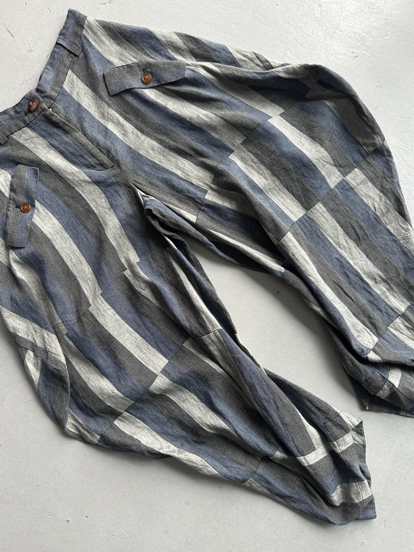 VIVIENNE WESTWOOD - 2000s SCULPTURAL LINEN TROUSERS
