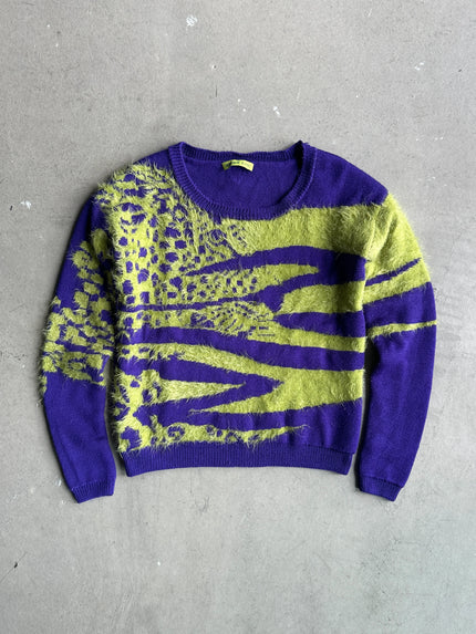 VERSACE JEANS - 2000s ROUND NECK NEON KNIT JUMPER